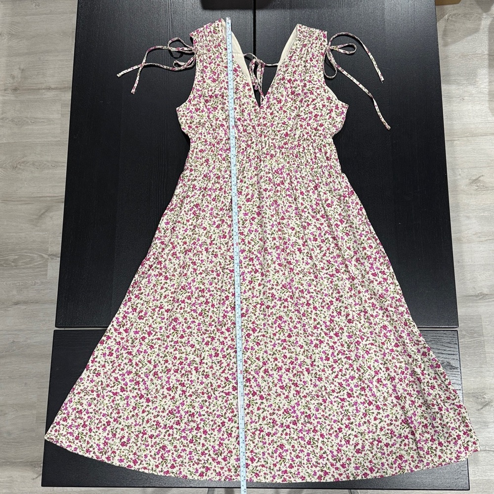 Time and Tru Floral Elastic Waist Midi Dress – Size Medium - Picture 10 of 10